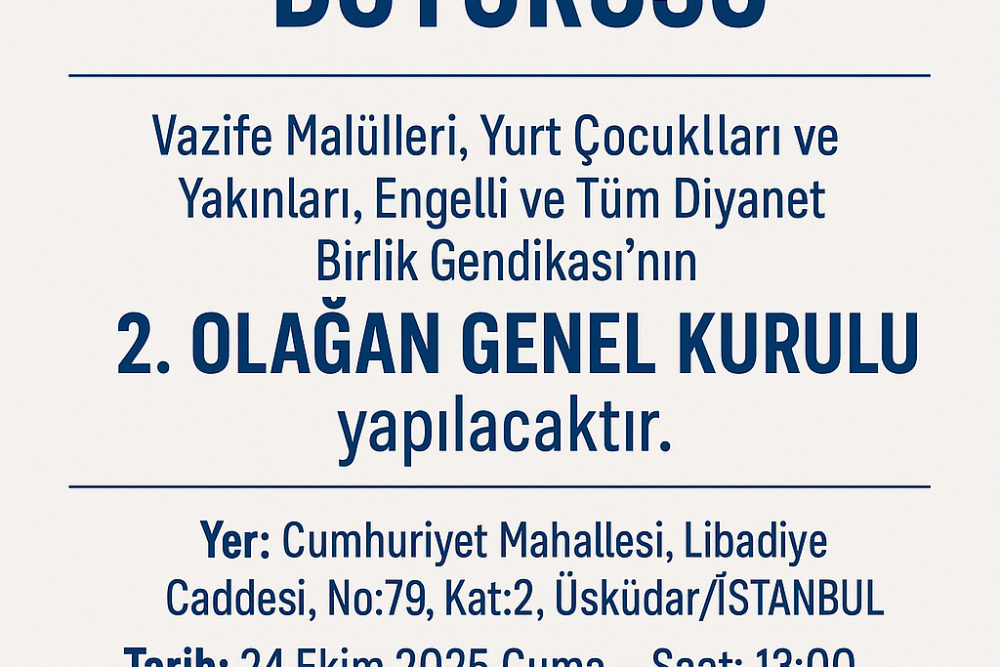 GENEL KURUL DUYURUSU 