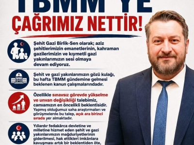 TBMM’YE ÇAĞRIMIZ NETTİR!