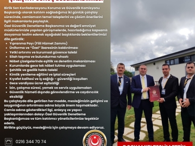 İZMİR"DE GÜVENLİK GÖREVLİSİ ÇALIŞTAY SONUÇ DEĞERLENDİRMESİ 