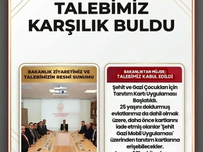 TALEBİMİZ KARŞILIK BULDU 