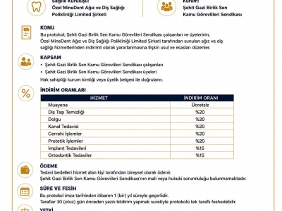 Özel MineDent Ağız ve Diş Sağlığı Polikliniği