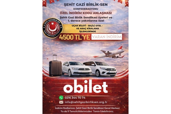 ÜYELERİMİZE ÖZEL İNDİRİM ANLAŞMASI